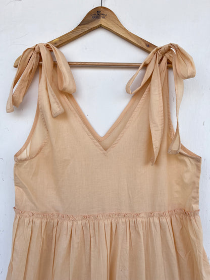 Tie Shoulder Strap Boho Summer Dress | Minimalist Beachwear | Picnic Holiday Dress