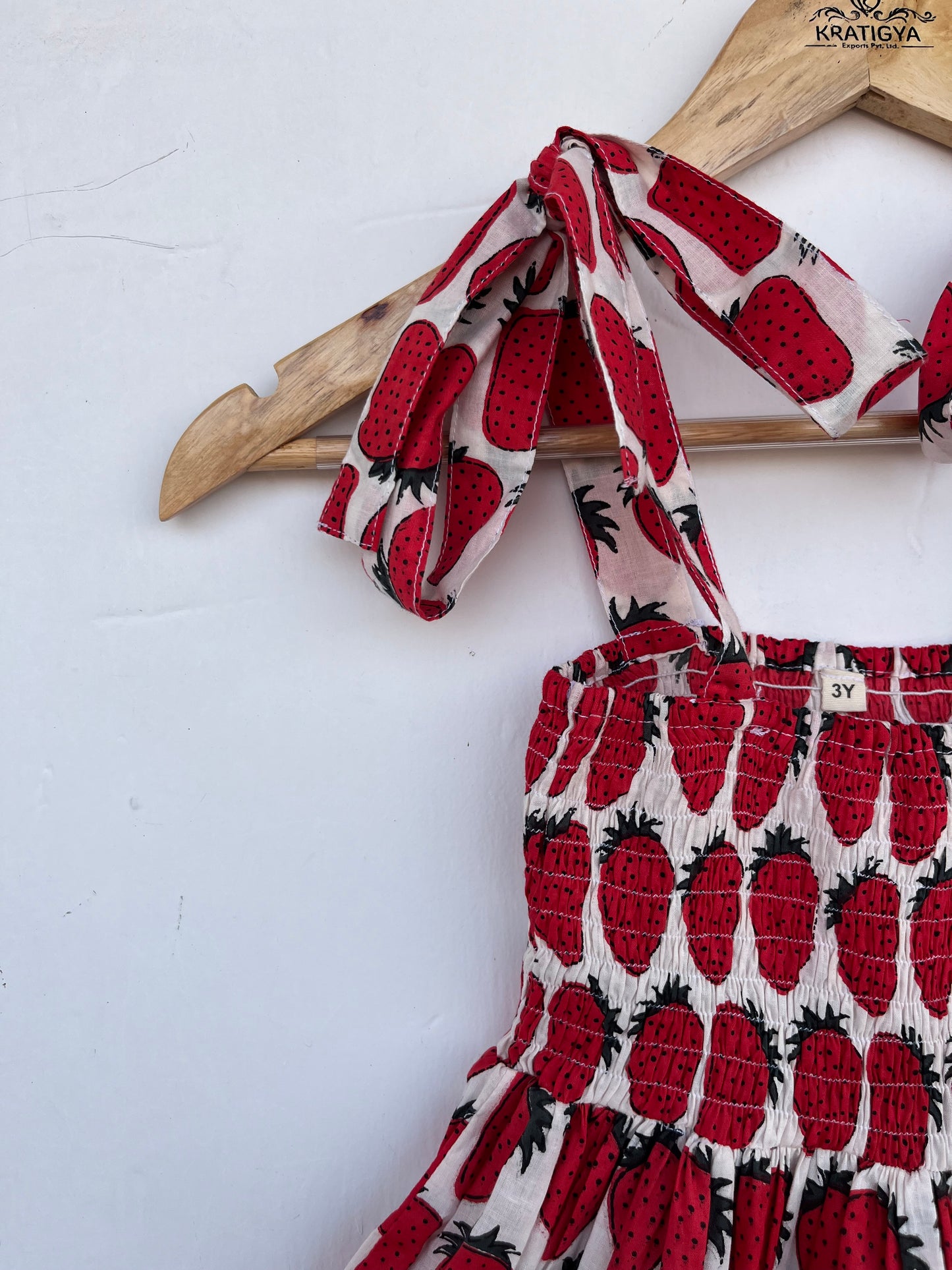 Red White Baby Girl Cotton Dress | Casual Kids Summer Dress | Toddler Comfy Wear