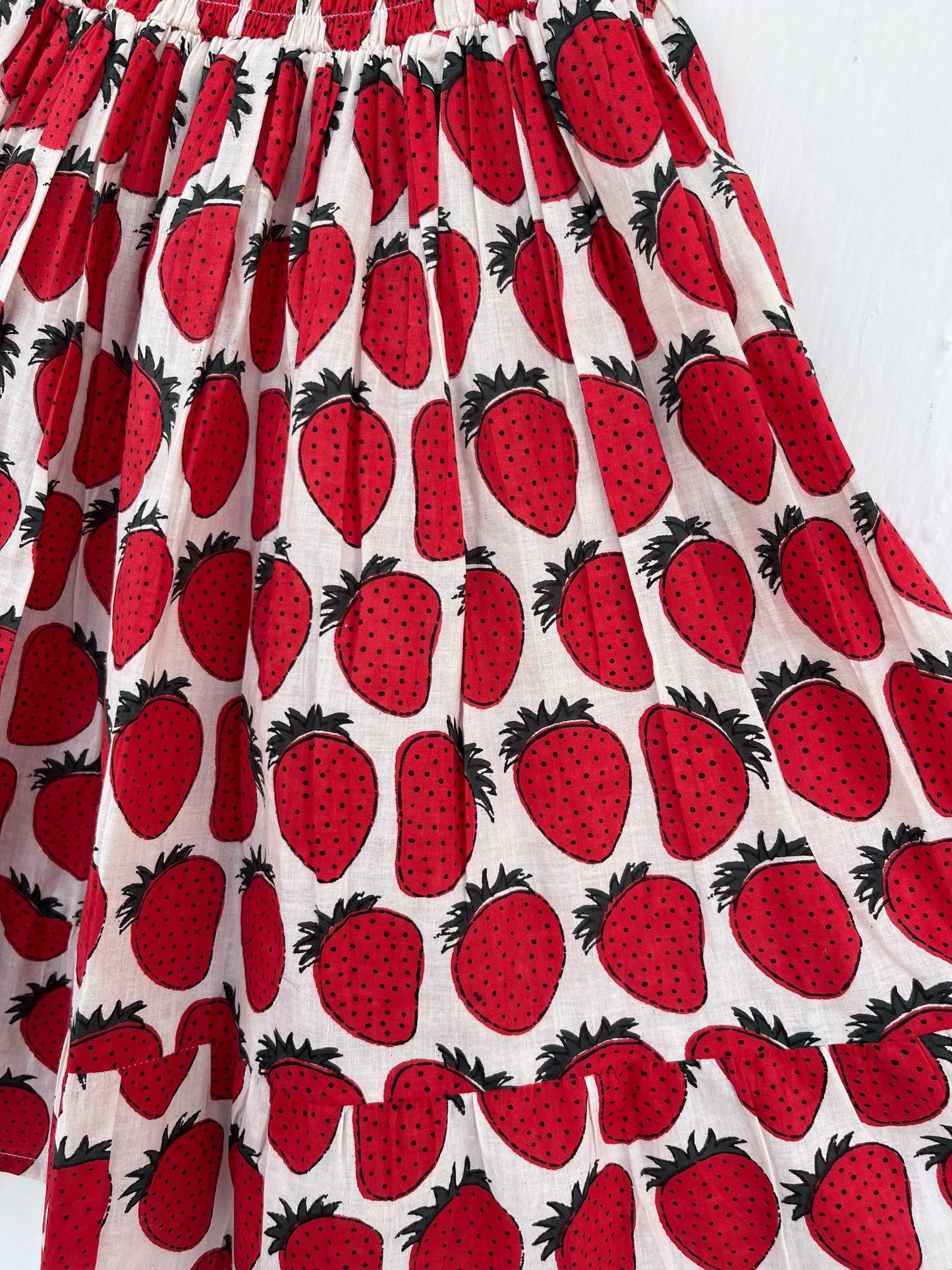 Red White Baby Girl Cotton Dress | Casual Kids Summer Dress | Toddler Comfy Wear