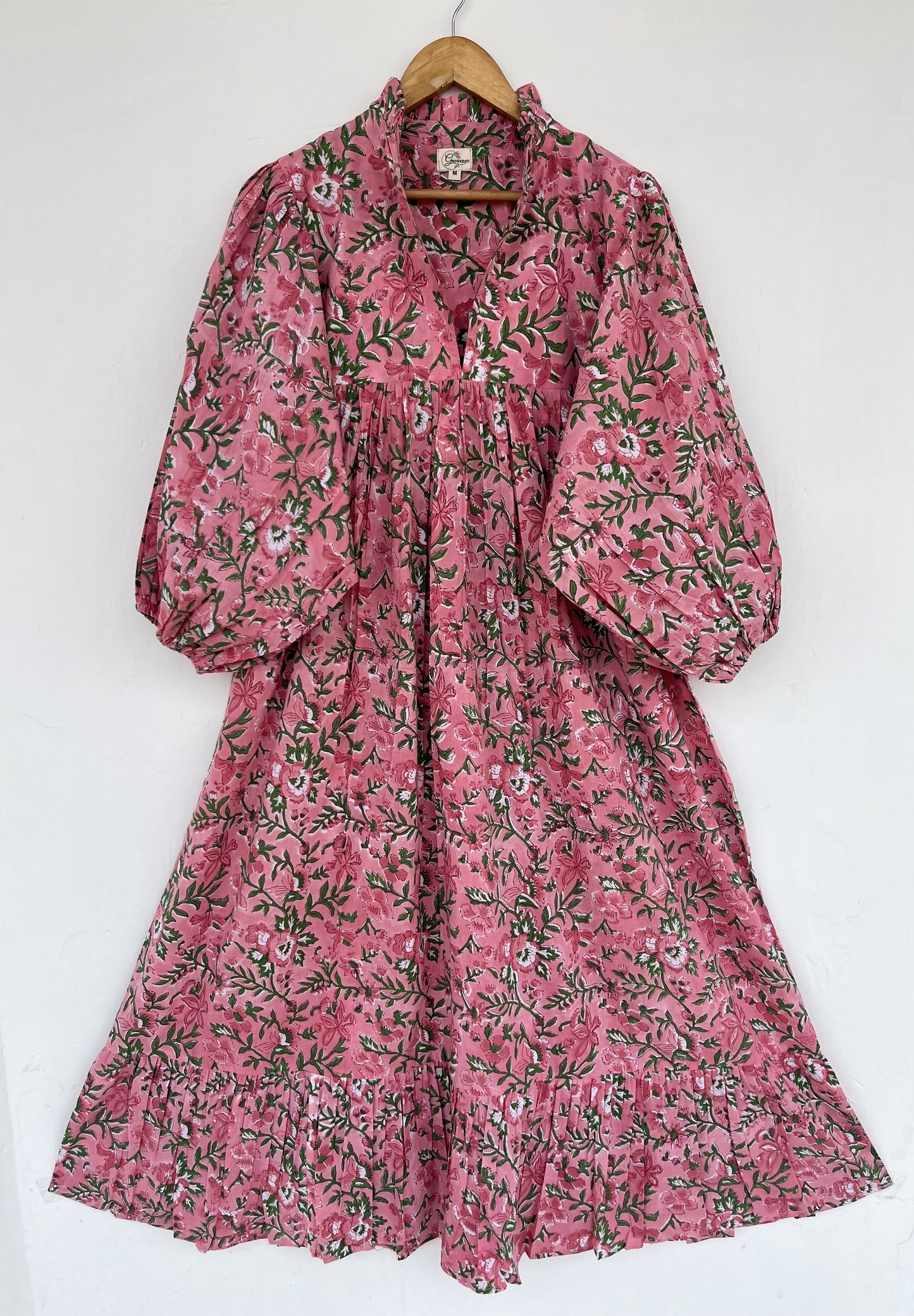 Womens Garden Party Dress | Boho Floral Summer Dress | Cotton Long Maxi