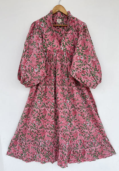 Womens Garden Party Dress | Boho Floral Summer Dress | Cotton Long Maxi