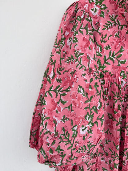 Womens Garden Party Dress | Boho Floral Summer Dress | Cotton Long Maxi