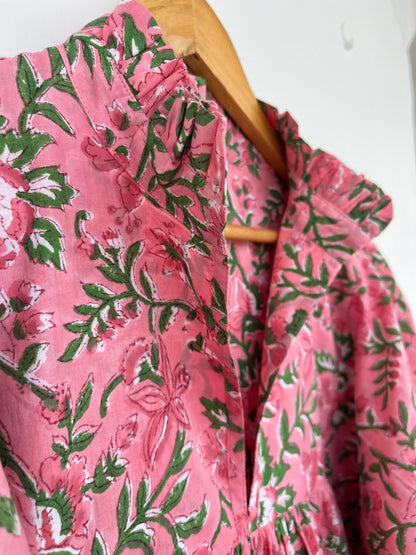 Womens Garden Party Dress | Boho Floral Summer Dress | Cotton Long Maxi