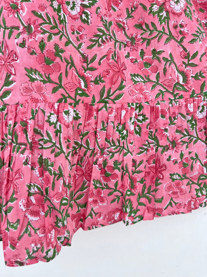 Womens Garden Party Dress | Boho Floral Summer Dress | Cotton Long Maxi