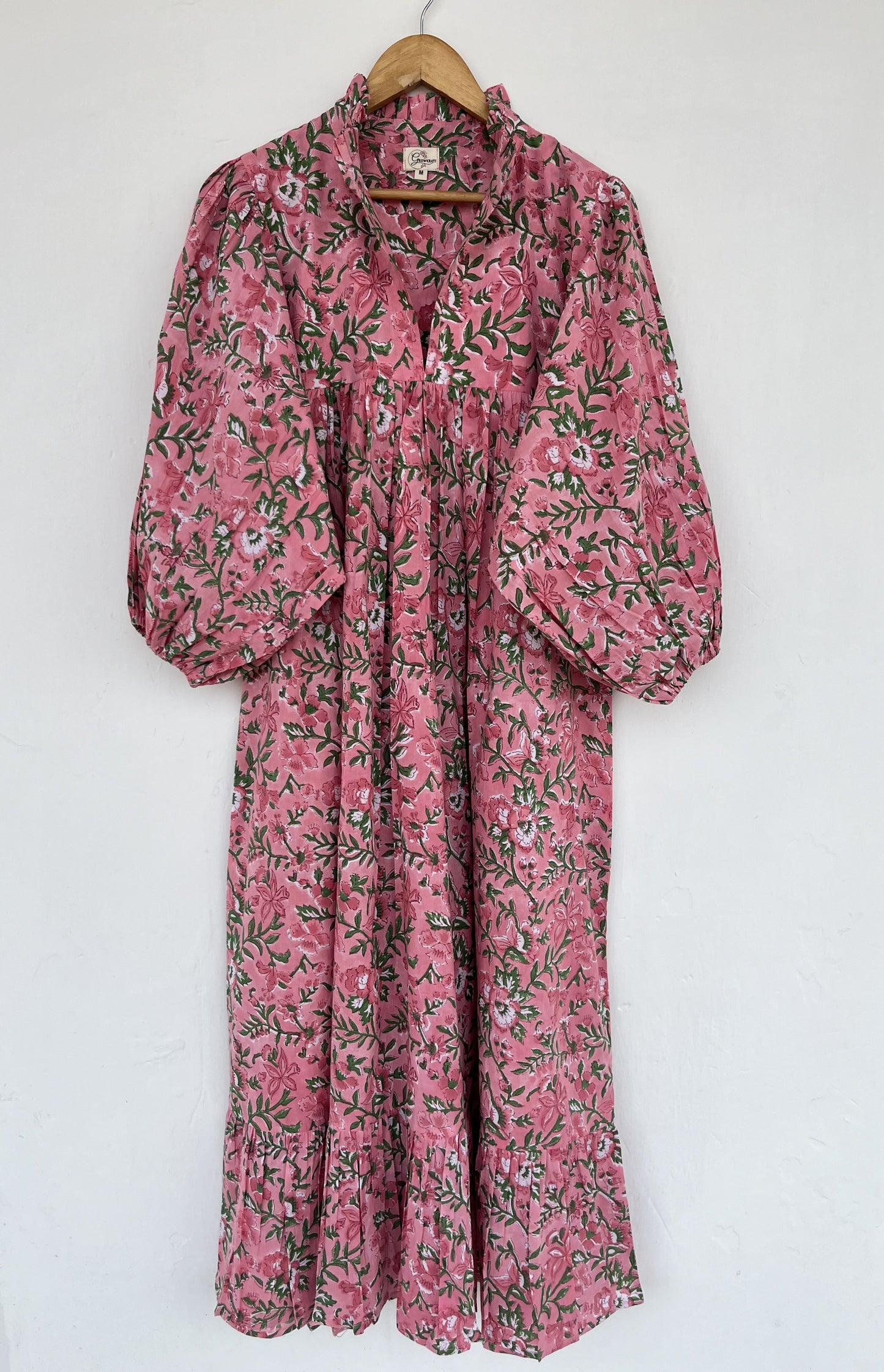 Womens Garden Party Dress | Boho Floral Summer Dress | Cotton Long Maxi