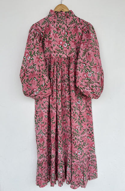 Womens Garden Party Dress | Boho Floral Summer Dress | Cotton Long Maxi