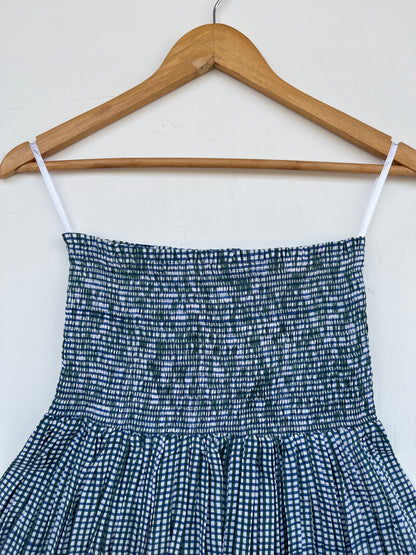 Blue Gingham Smocked Mini Skirt | Plaid Summer Skirt | Women Beachwear