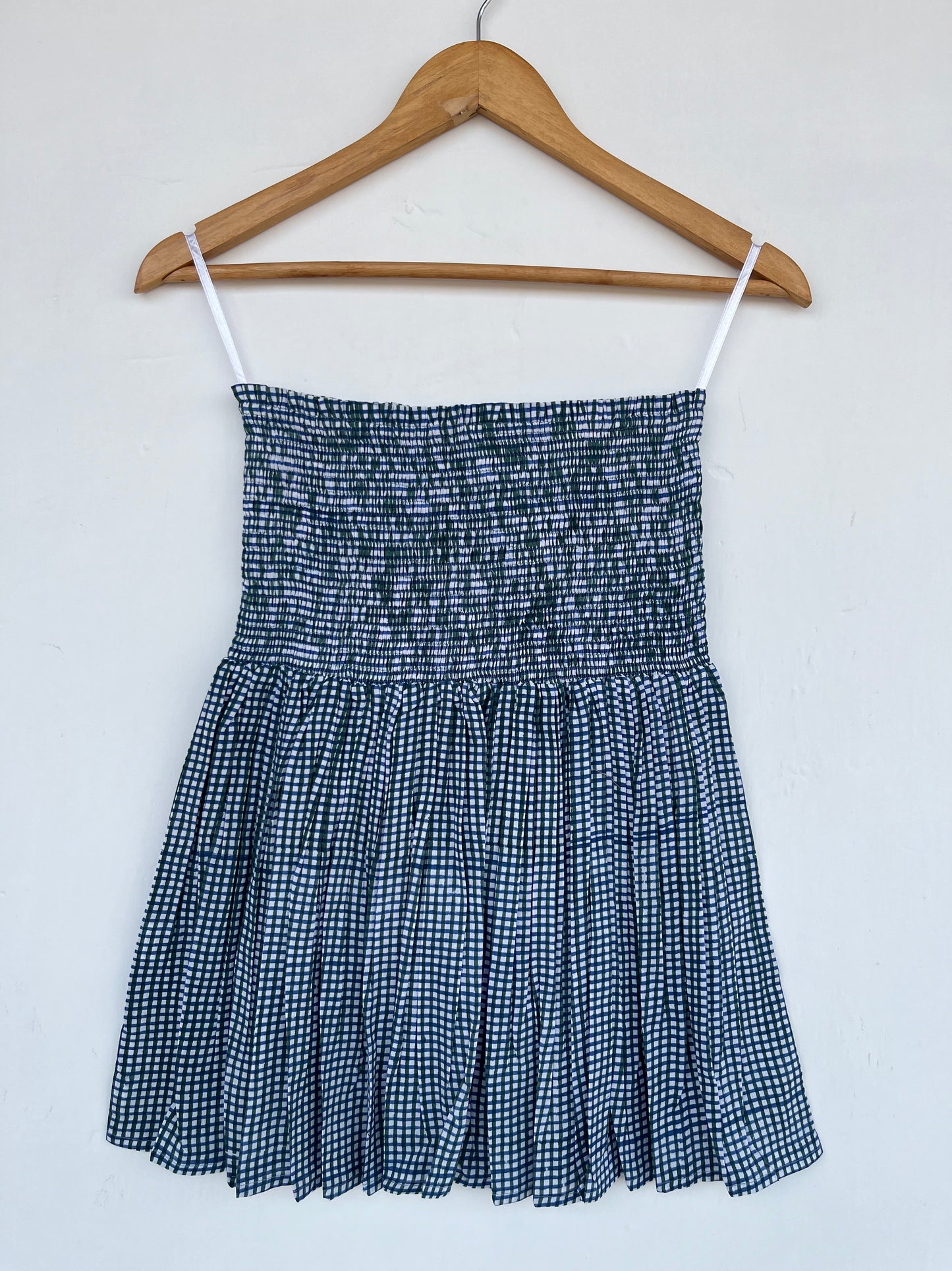 Blue Gingham Smocked Mini Skirt | Plaid Summer Skirt | Women Beachwear