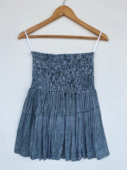 Blue Gingham Smocked Mini Skirt | Plaid Summer Skirt | Women Beachwear