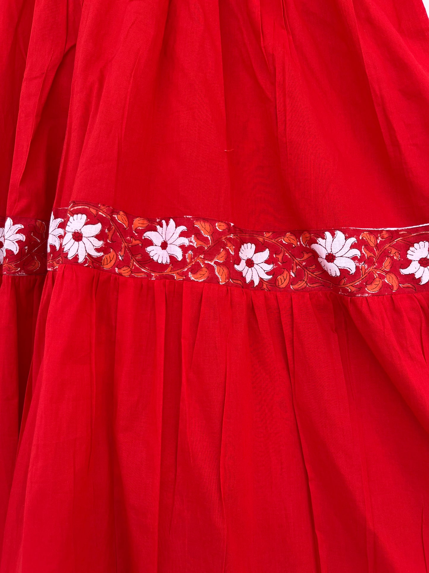 Red Bohemian Cotton Dress | Engagement Dress Women | Handmade Summer Maxi