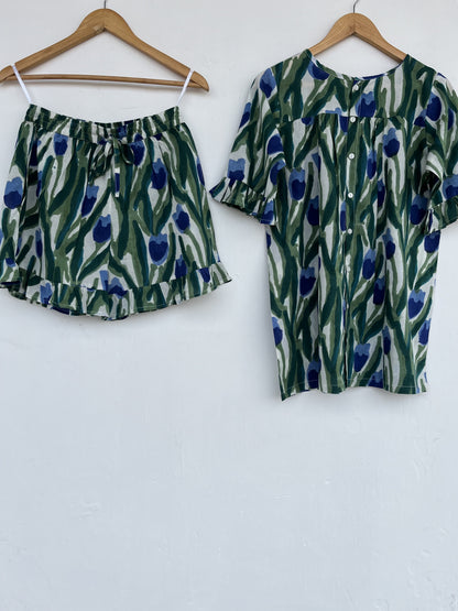 Women’s Summer Sleepwear | Co Ord Set | Floral Pajama Set | Lounge Set