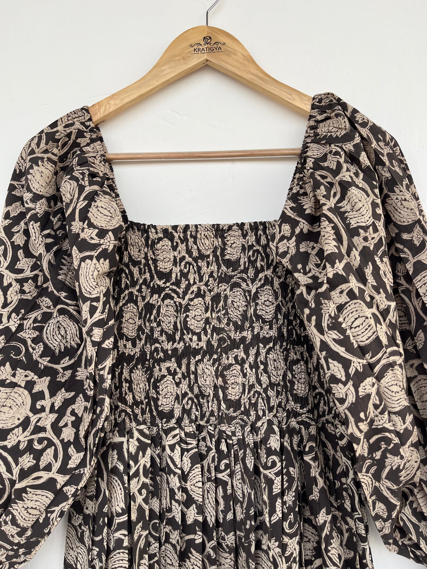 Black Floral Ruffle Sleeve Partywear Women Dress | Bohemian Maxi Dress