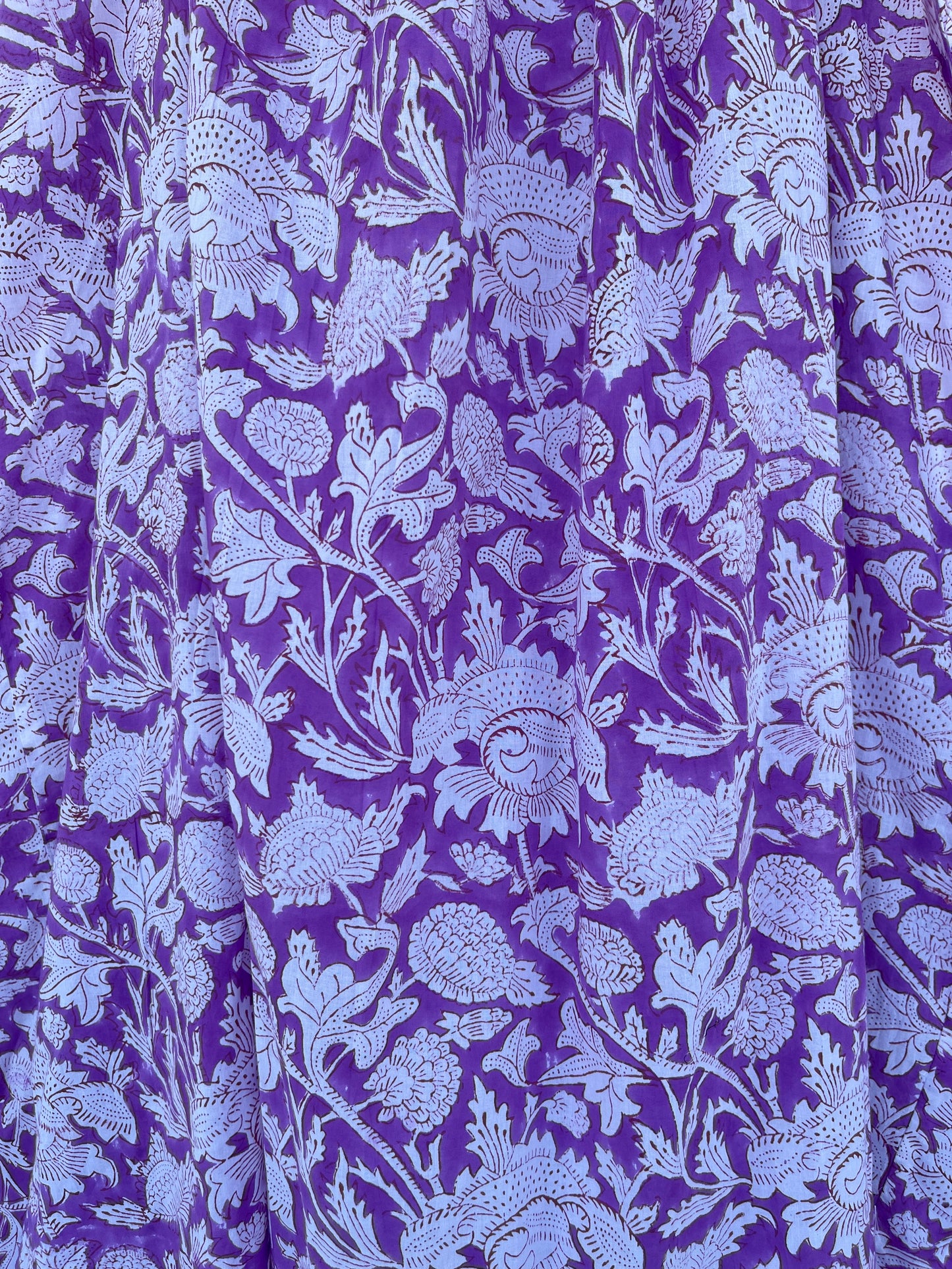 Purple Floral Cotton Maxi Dress for Women | Lightweight Boho Summer Strap Dress