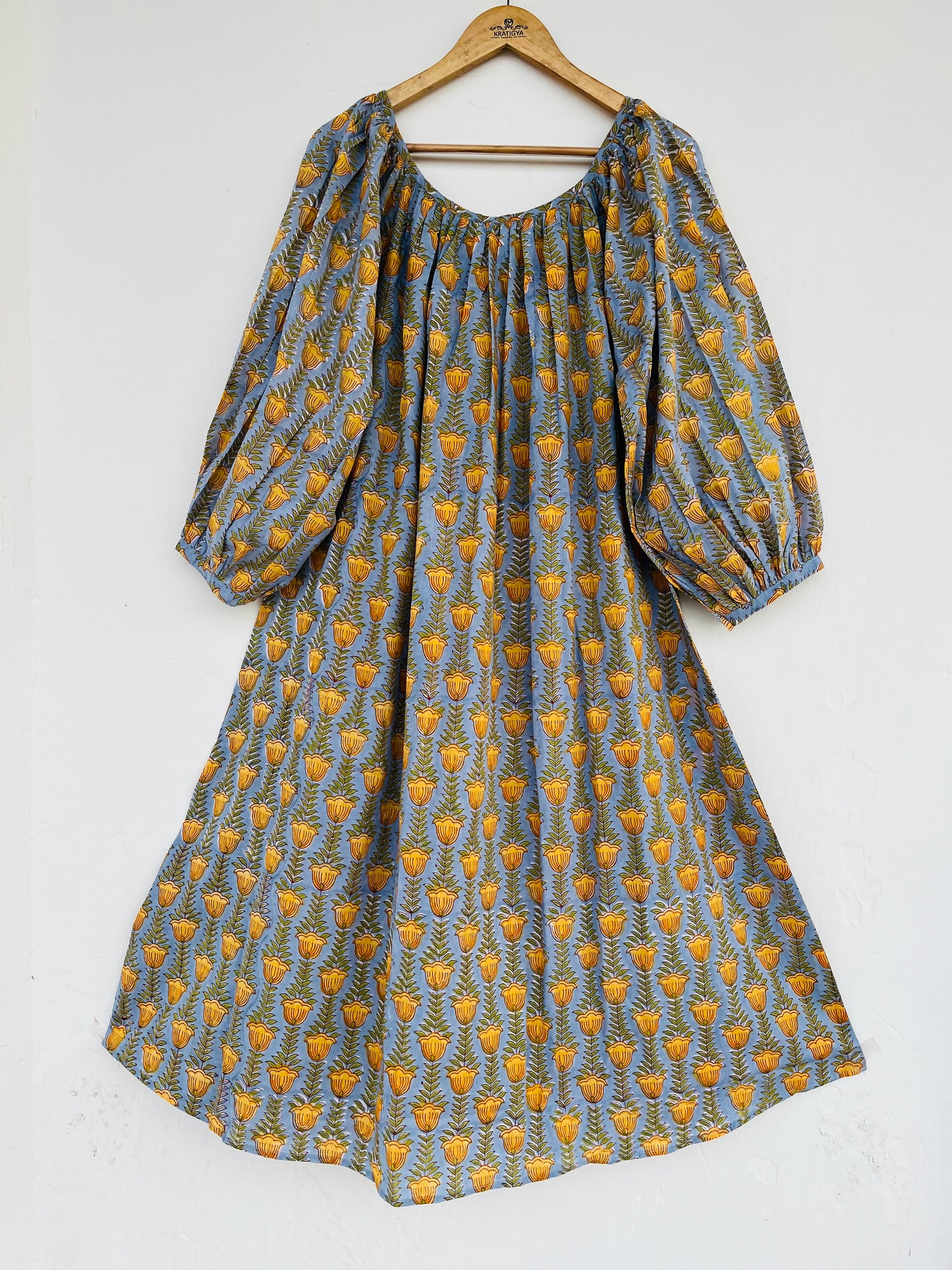Summer Cotton Long Maxi Dress With Gathers