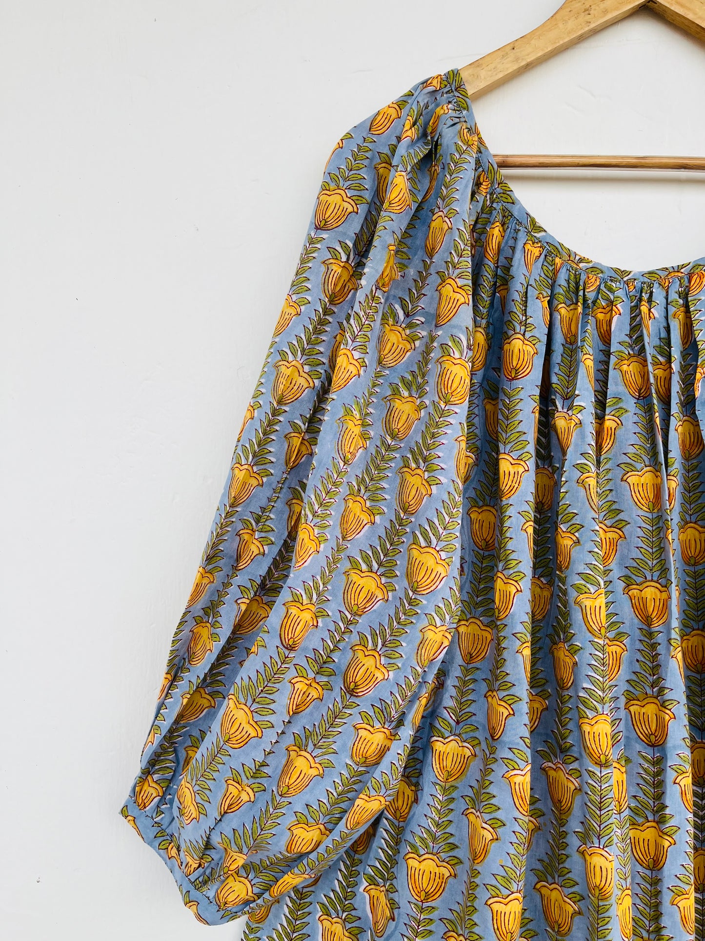 Summer Cotton Long Maxi Dress With Gathers