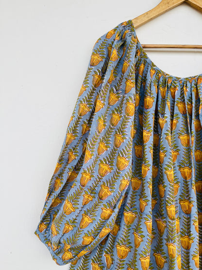 Summer Cotton Long Maxi Dress With Gathers