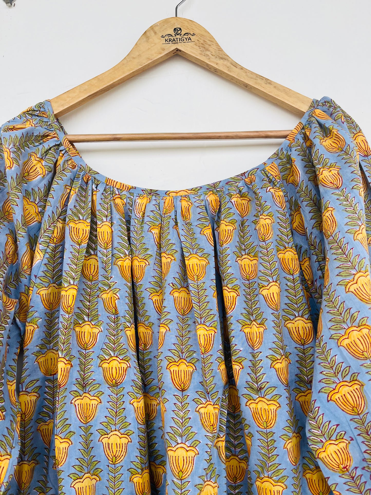 Summer Cotton Long Maxi Dress With Gathers