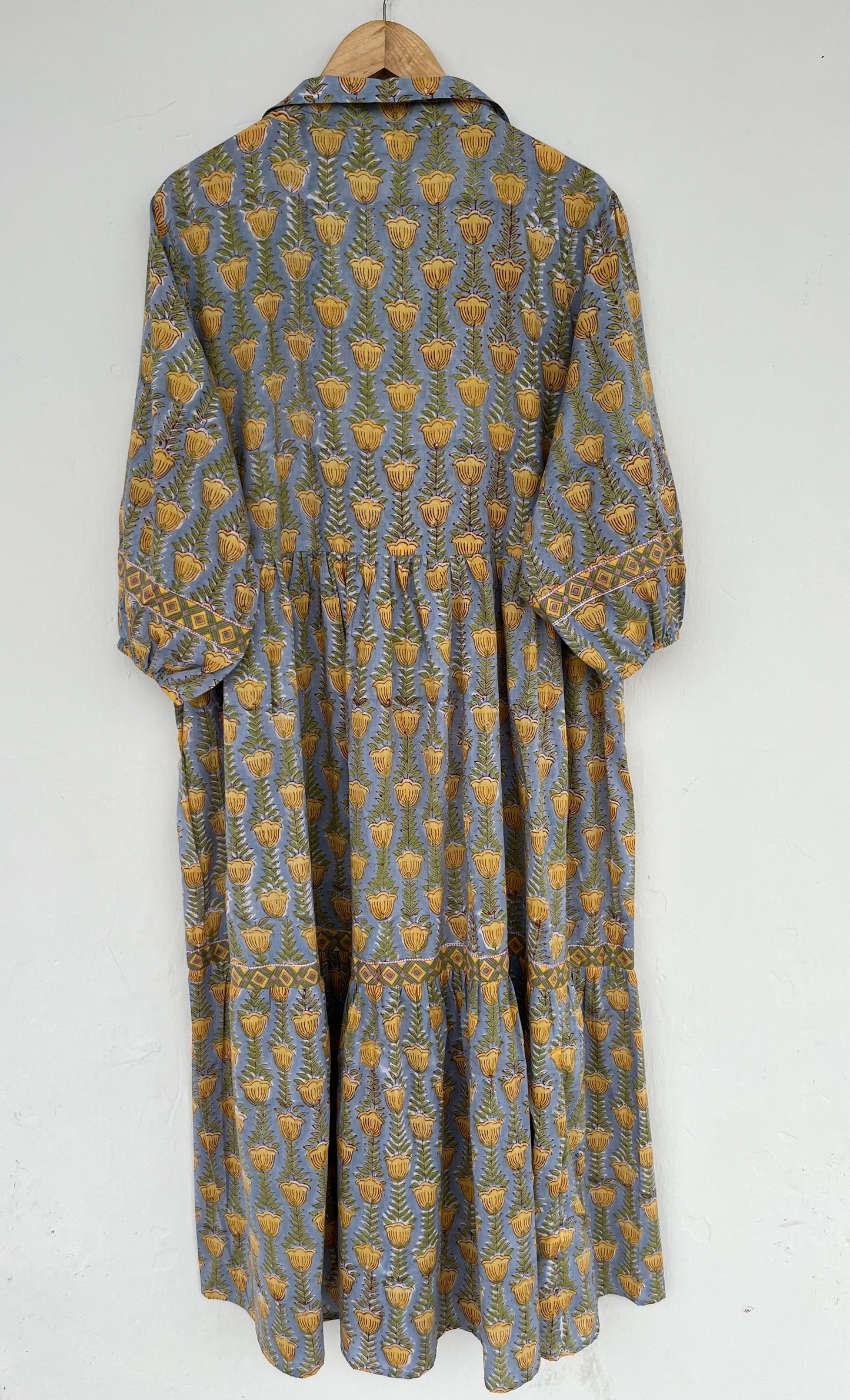Yellow Floral Tiered Maxi Dress | Ethnic Women Wear