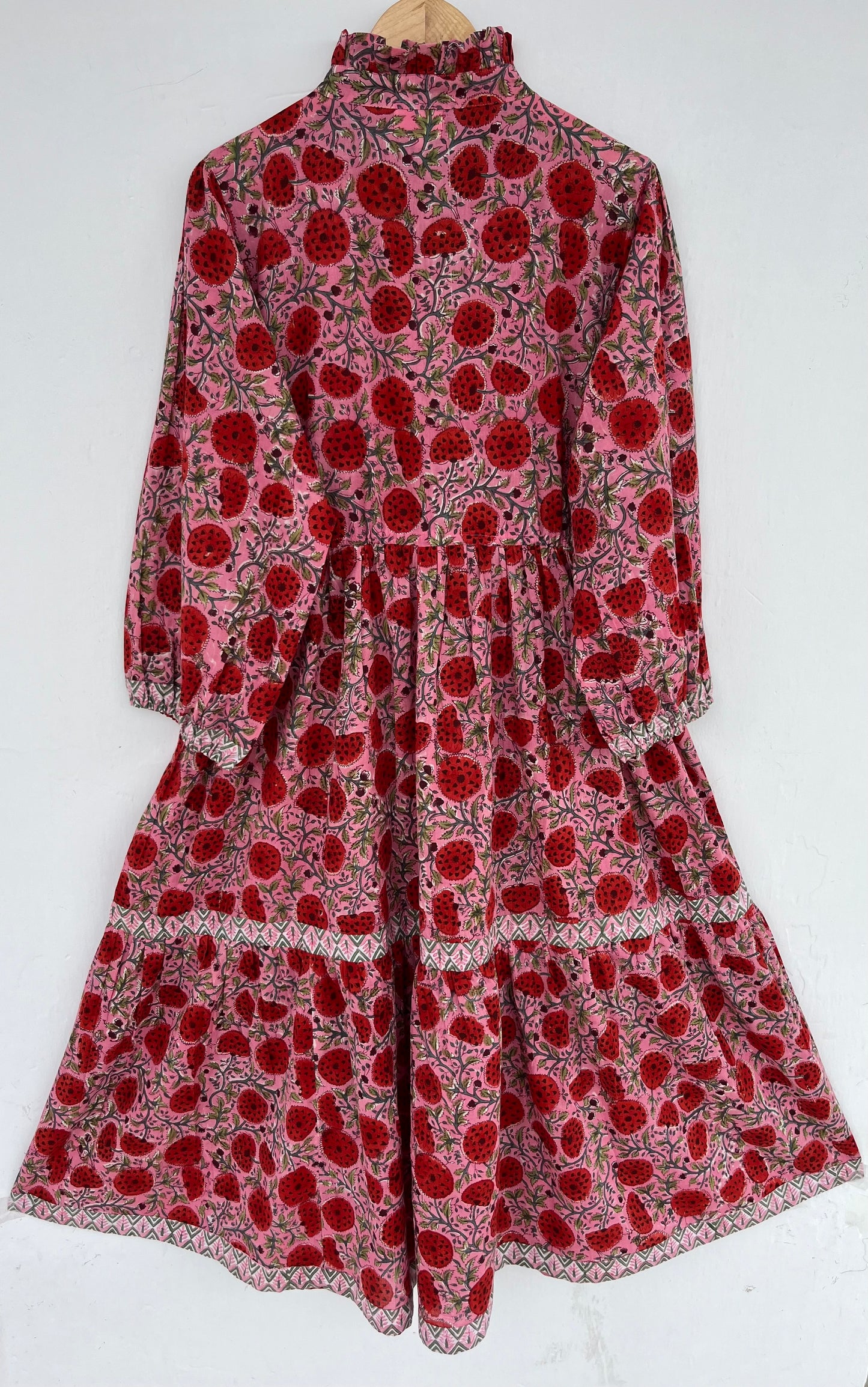 Pink Red Floral Button Up Maxi Dress | Loose Fit Summer Outfit