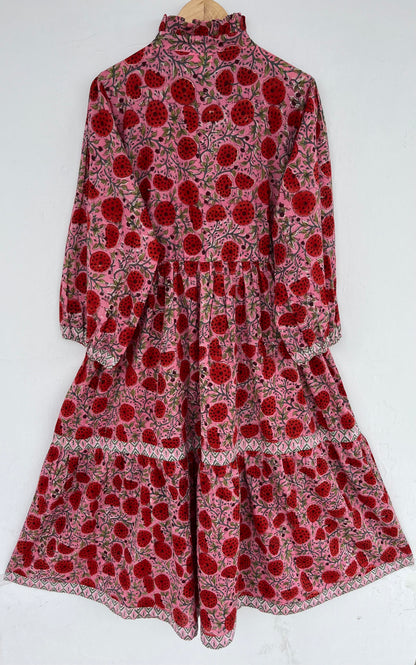 Pink Red Floral Button Up Maxi Dress | Loose Fit Summer Outfit