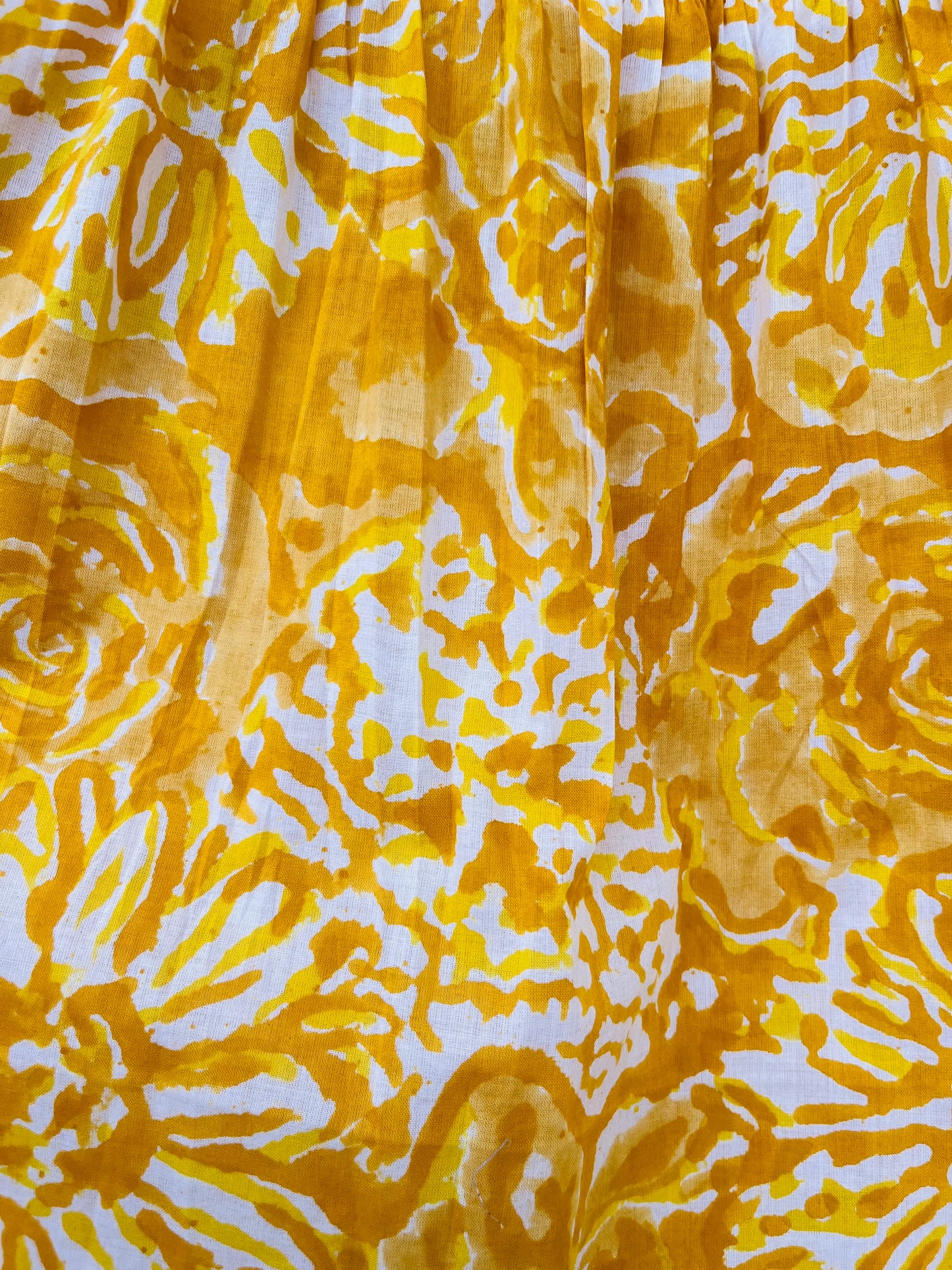 Yellow Floral Print Handmade Dress | Smocked Bodice Summer Boho Dress | Vacation Dress