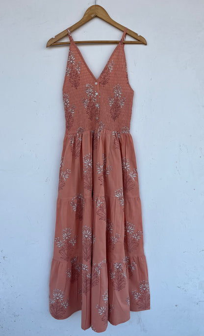 V Neck Flowy Summer Dress | Handmade Cotton Minimalist Maxi | Resort Wear