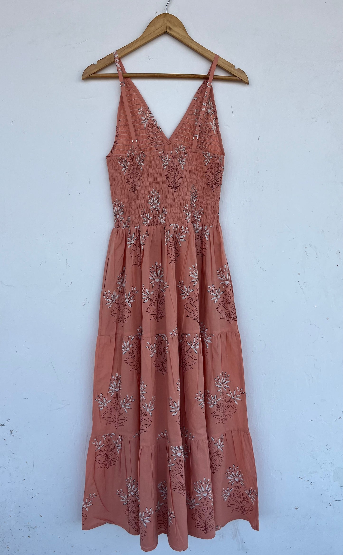 V Neck Flowy Summer Dress | Handmade Cotton Minimalist Maxi | Resort Wear