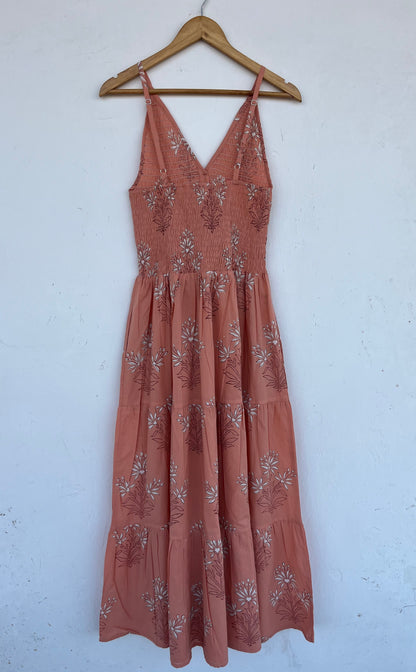 V Neck Flowy Summer Dress | Handmade Cotton Minimalist Maxi | Resort Wear