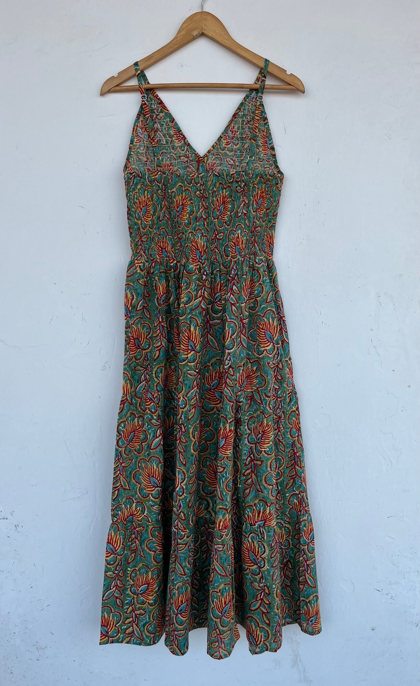 Hand Block Printed Floral Summer Maxi | Pure Cotton Long Boho Dress