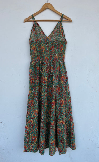 Hand Block Printed Floral Summer Maxi | Pure Cotton Long Boho Dress