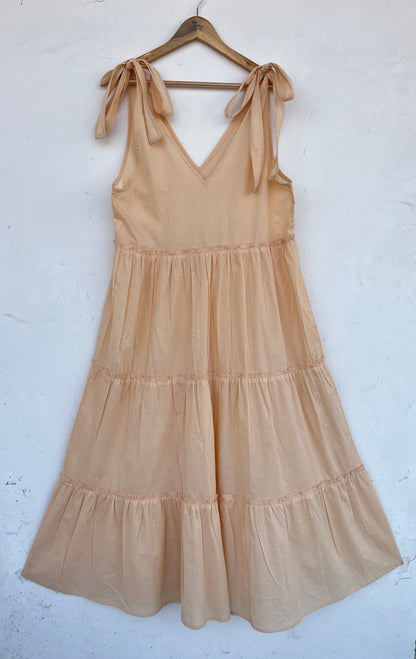 Tie Shoulder Strap Boho Summer Dress | Minimalist Beachwear | Picnic Holiday Dress