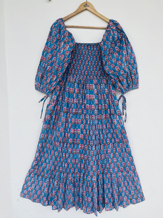 Boho Floral Smocked Tiered Maxi Dress