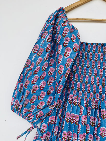 Boho Floral Smocked Tiered Maxi Dress