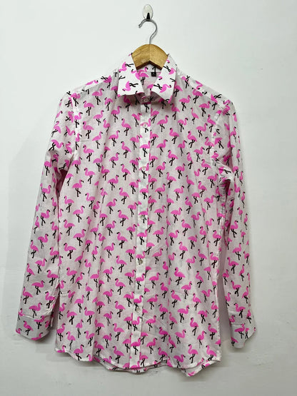 Pink neon cotton shirt | animal hand block printed shirt | neon animal print shirt | cotton unisex shirt