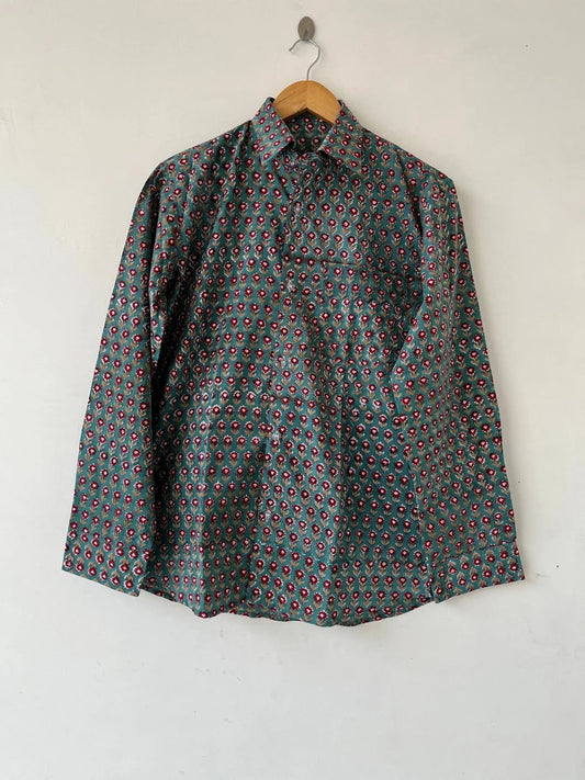 Hand block printed shirts, flower print shirts, men's shirts