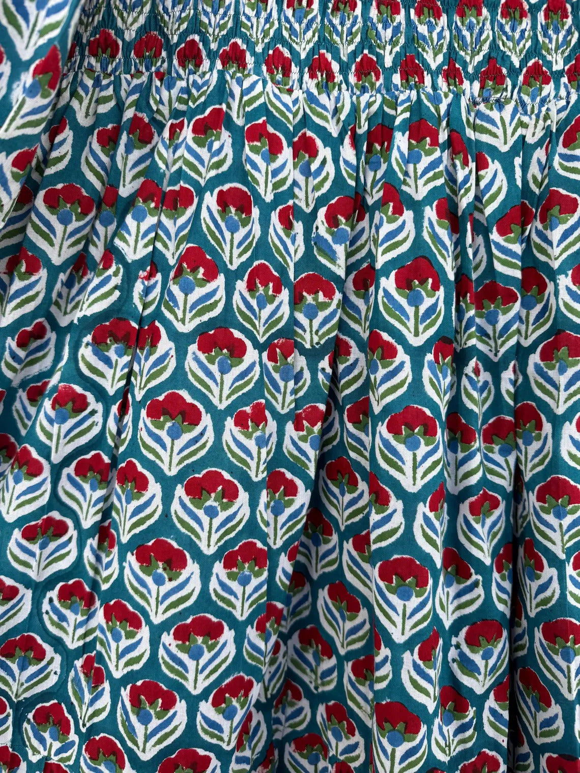 Hand Block Print Floral Cotton Mini Dress | Beach Vacation Outfit | Boho Summer Wear