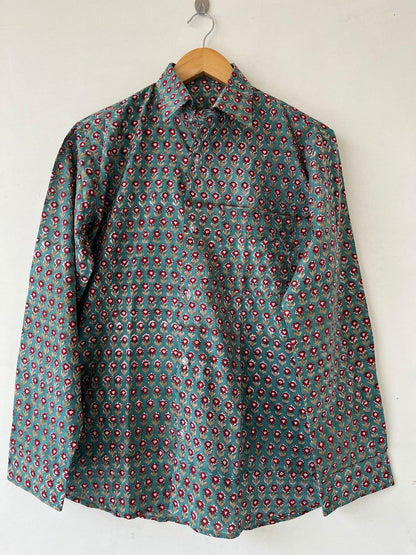 Hand block printed shirts, flower print shirts, men's shirts