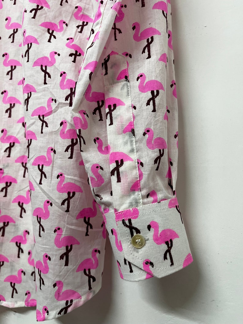 Pink neon cotton shirt | animal hand block printed shirt | neon animal print shirt | cotton unisex shirt