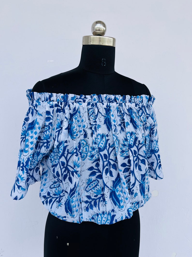 Hand block printed top | beautiful ruffle neck top | floral printed top