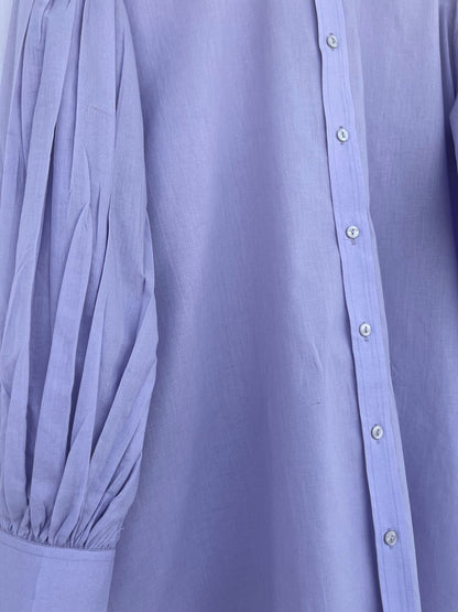 Lilac cotton shirts | long shirt dress | comfy shirts | women's coverup shirts