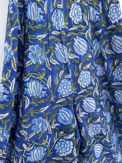 Hand block print jumpsuit | blue floral outfits | floral printed jumpsuit | cotton outfits