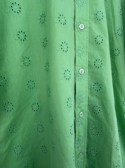 Green cotton shirts | long shirt dress | comfy shirts | women's cover-up shirts