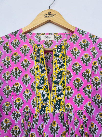 Block Printed Blouse - Handcrafted in India - all size plus size available