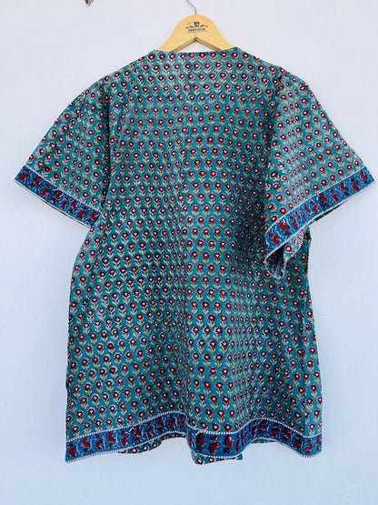 Block Printed Blouse - Handcrafted in India - plus size top