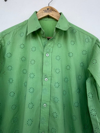 Green cotton shirts | long shirt dress | comfy shirts | women's cover-up shirts