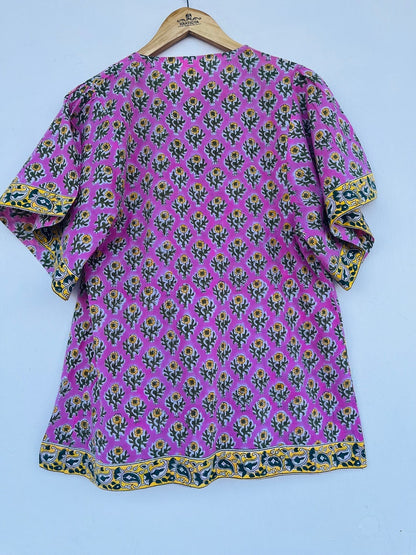 Block Printed Blouse - Handcrafted in India - all size plus size available