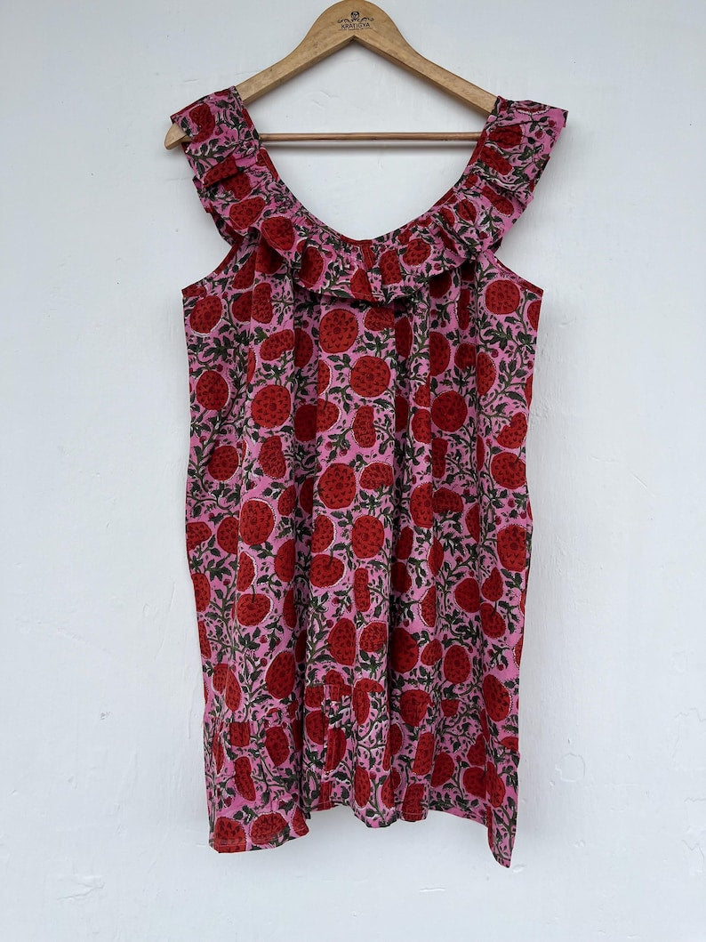 Floral cotton mini, button-up dress- breastfeed friendly short dress, perfect vintage dress