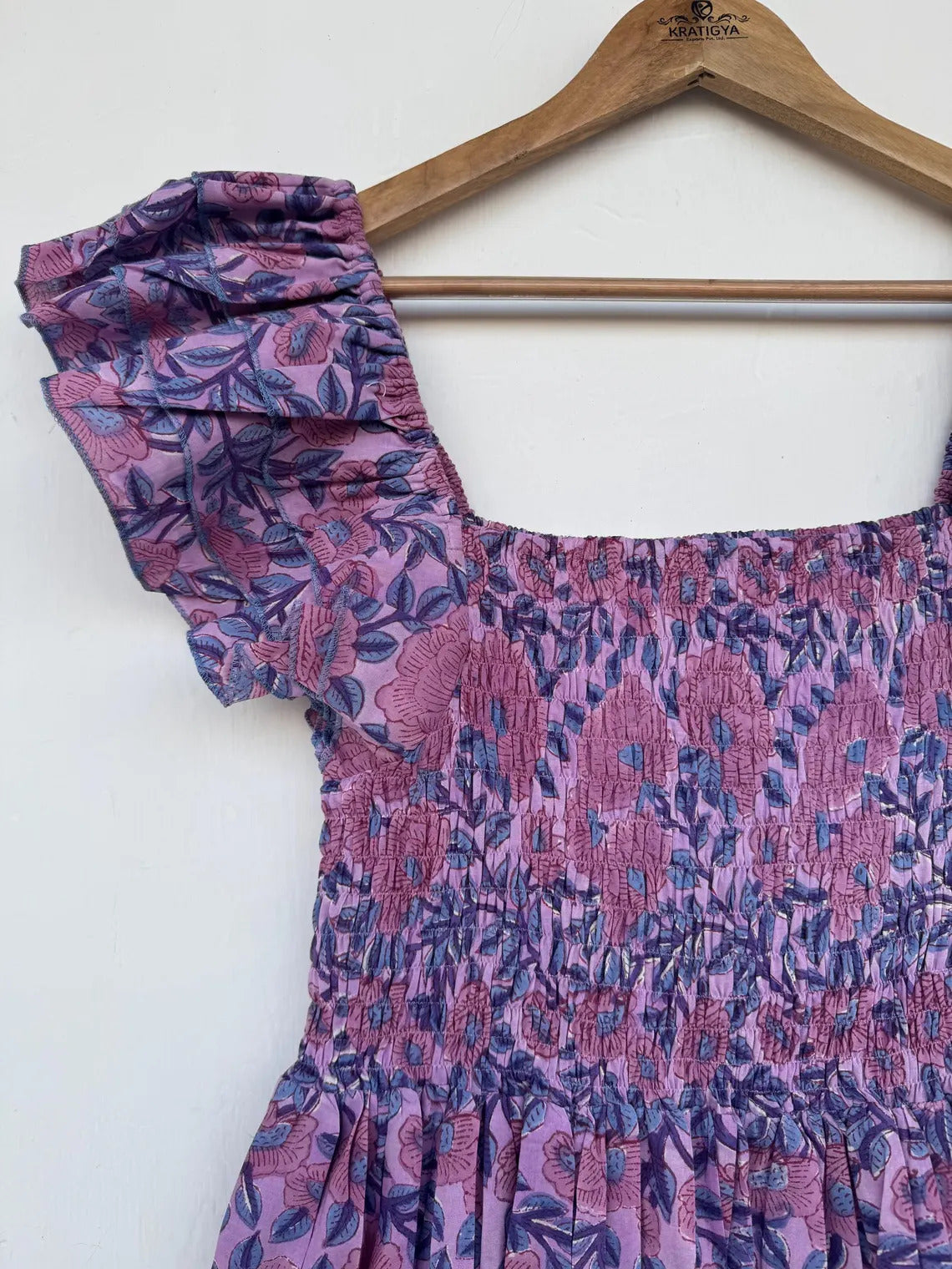Purple Floral Cotton Dress | Women Partywear Outfit | Ladies Comfy Summer Maxi